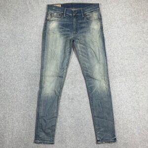 Polo Ralph Lauren Tompkins Skinny Jeans Women 28 Blue Faded Distressed‎ Low Rise